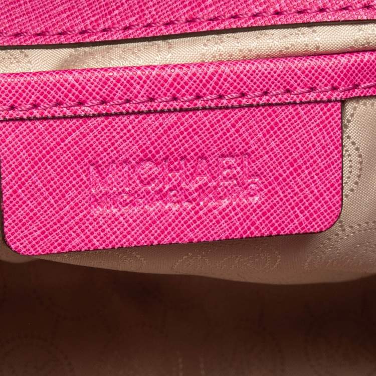 Pre Owned MICHAEL Michael Kors Fuchsia Leather Large Selma Tote