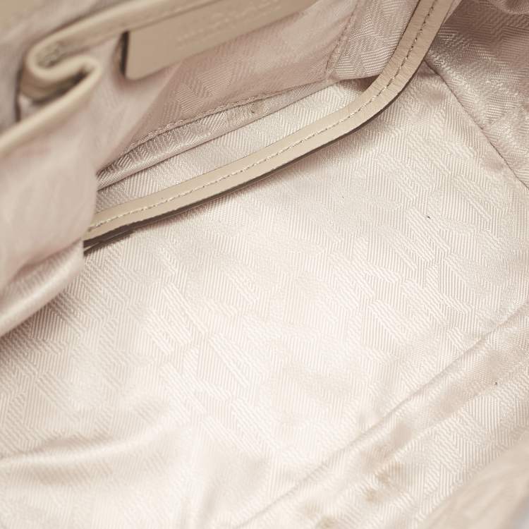 Pre Owned MICHAEL Michael Kors Beige Python Embossed Leather Emery Satchel