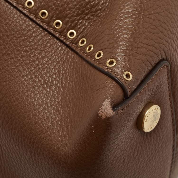 Pre Owned MICHAEL Michael Kors Brown Leather Riley Satchel