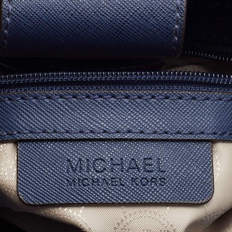 Pre Owned MICHAEL Michael Kors Navy Blue Saffiano Leather Hamilton Tote 