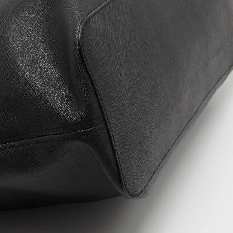 Pre Owned MICHAEL Michael Kors Black Leather Medium Jet Set Travel Tote