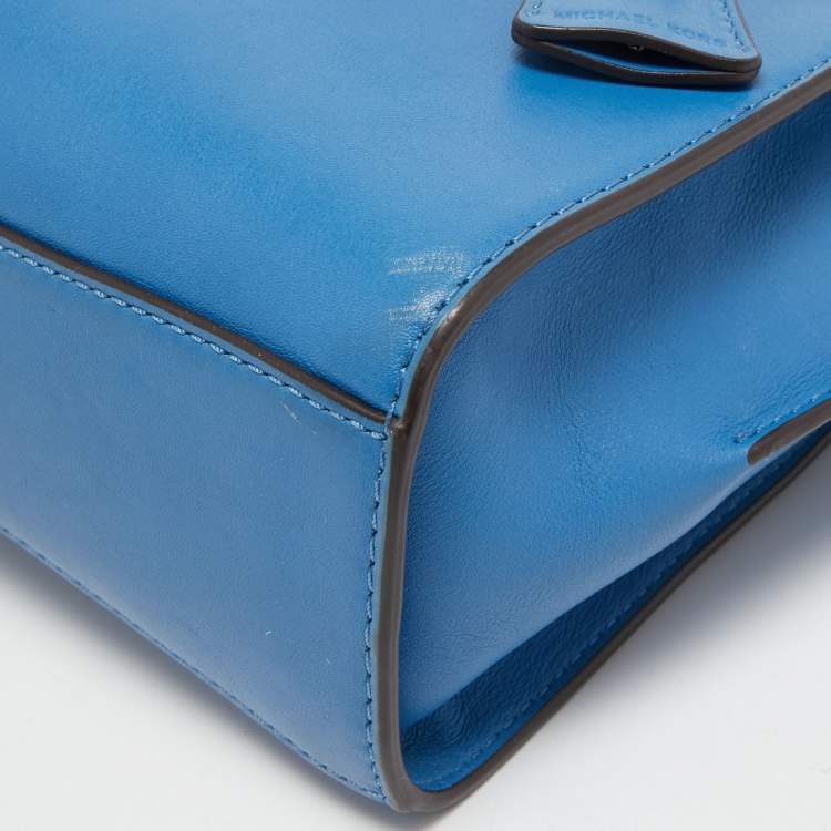 Pre Owned MICHAEL Michael Kors Blue Leather Hamilton Crossbody Bag