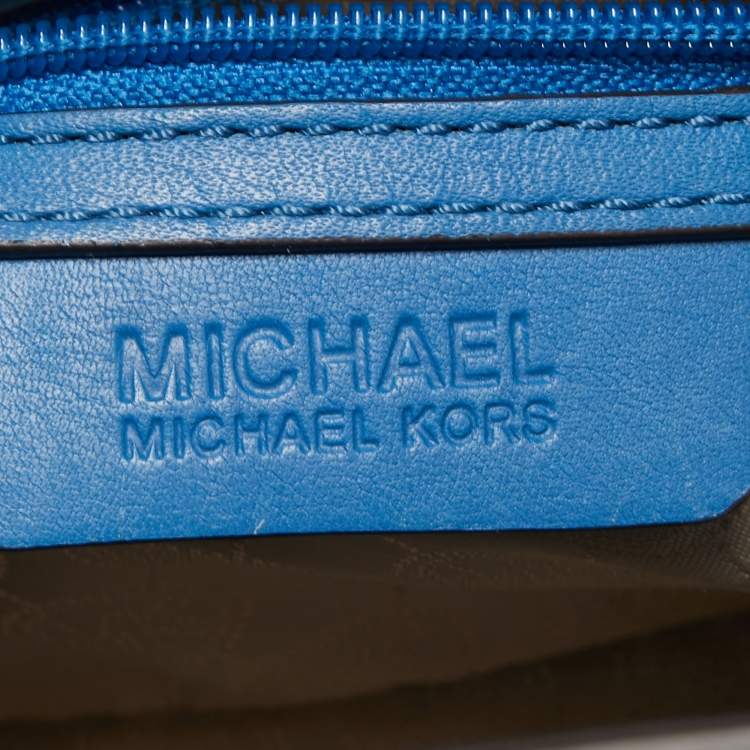 Pre Owned MICHAEL Michael Kors Blue Leather Hamilton Crossbody Bag
