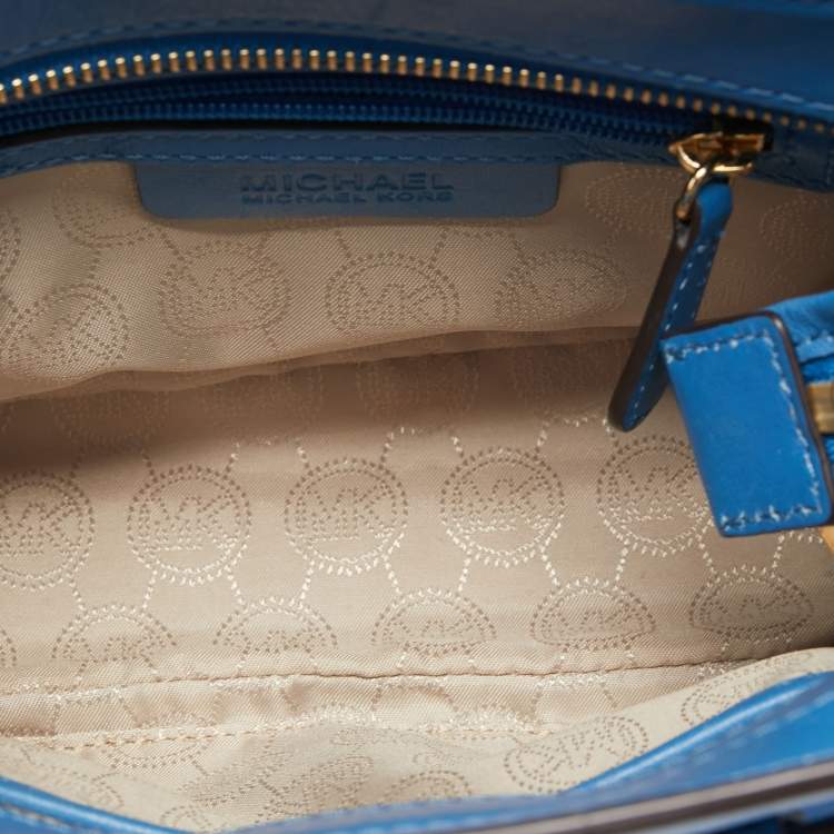 Pre Owned MICHAEL Michael Kors Blue Leather Hamilton Crossbody Bag