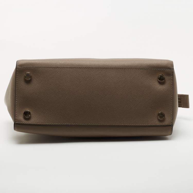 مملوكة مسبقًا MICHAEL Michael Kors Brown Saffiano Leather Selma Tote
