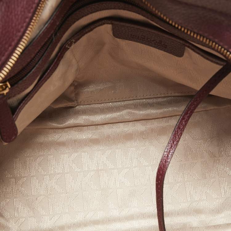 Pre Owned MICHAEL Michael Kors Burgundy Leather Hamilton Traveler Tote