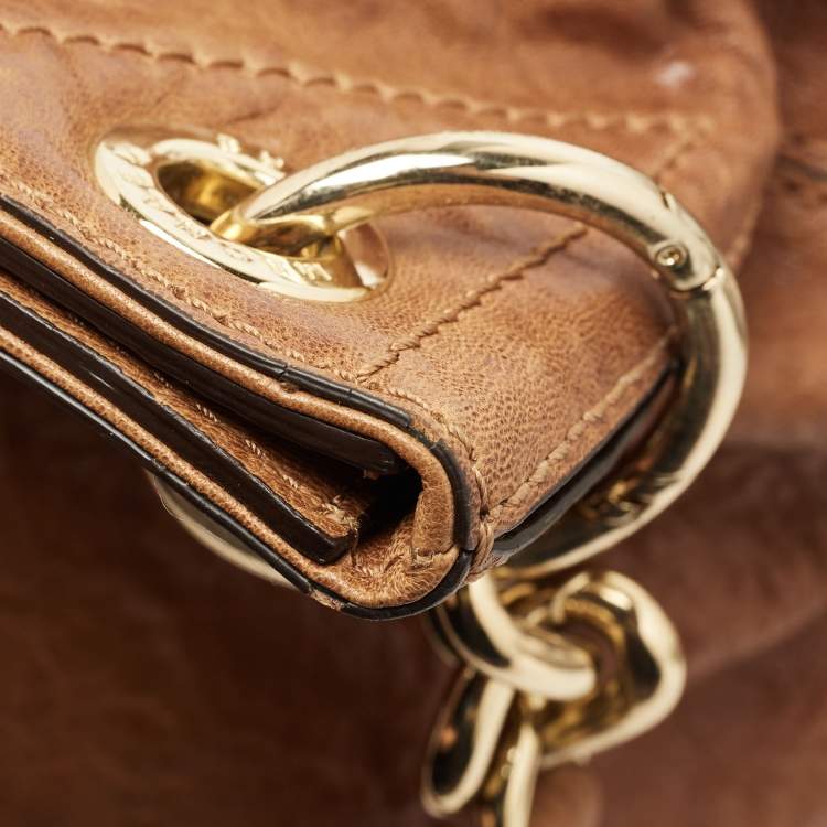 Pre Owned MICHAEL Michael Kors Brown Leather Studded Uptown Astor Hobo