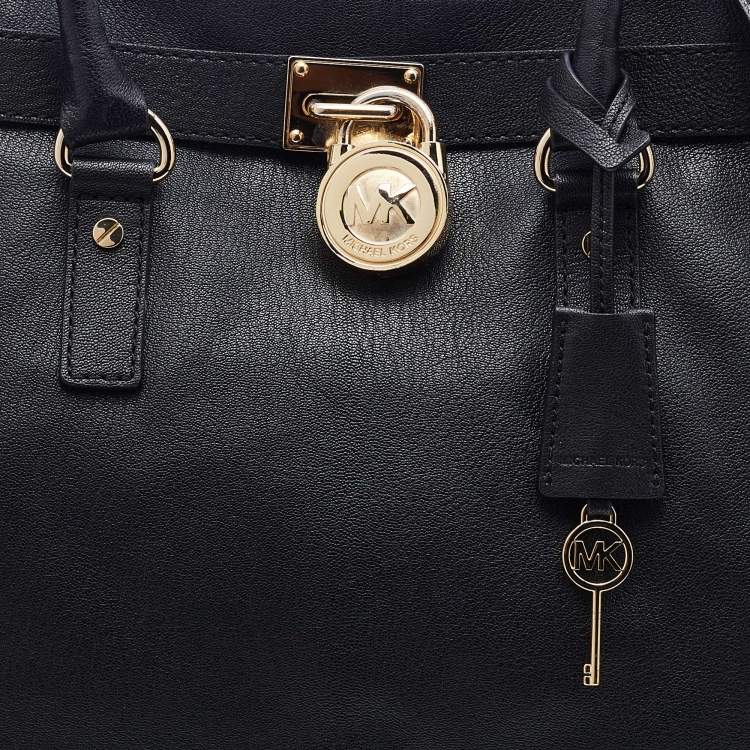 Pre Owned MICHAEL Michael Kors Black Leather Hamilton Tote
