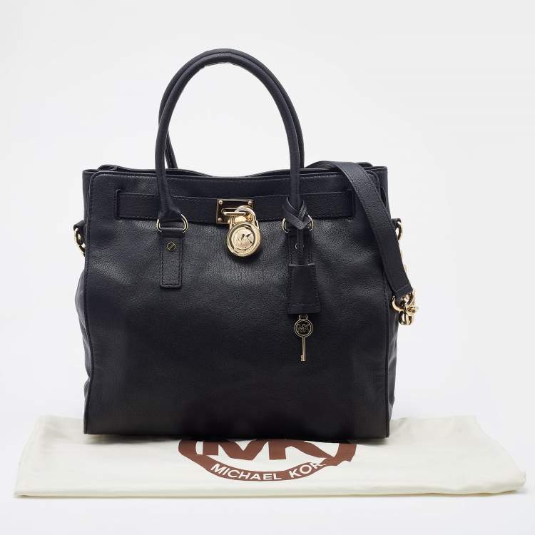 Pre Owned MICHAEL Michael Kors Black Leather Hamilton Tote