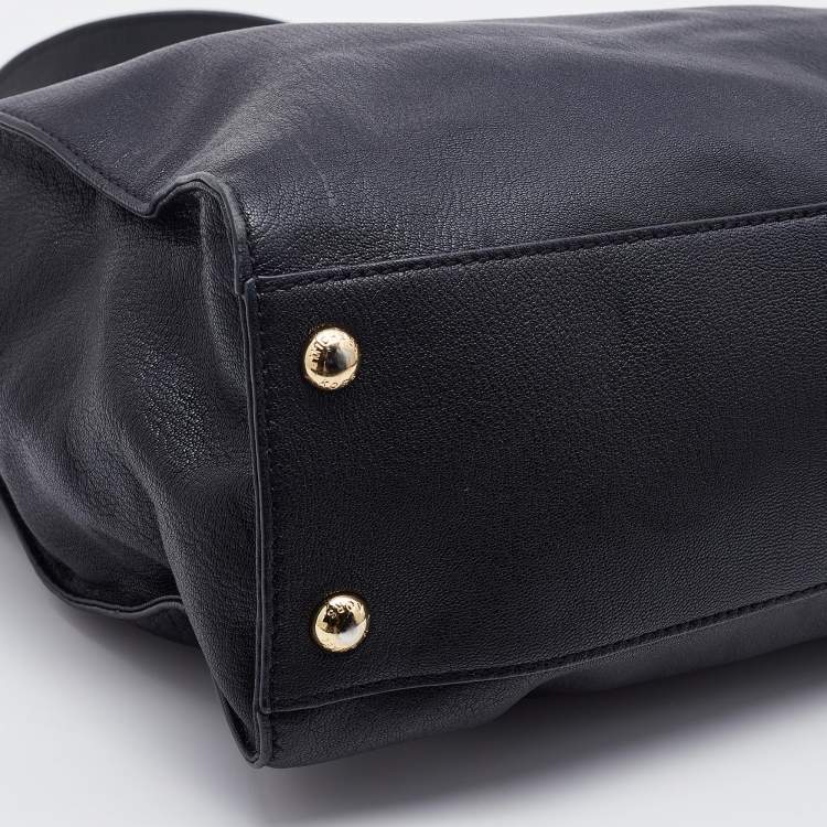 Pre Owned MICHAEL Michael Kors Black Leather Hamilton Tote