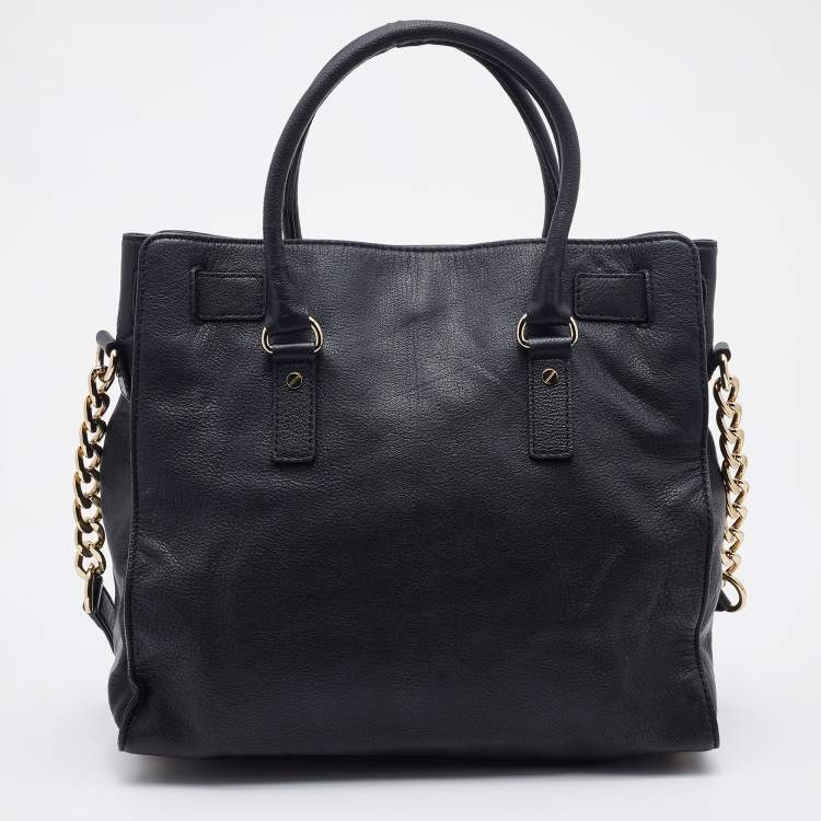 Pre Owned MICHAEL Michael Kors Black Leather Hamilton Tote