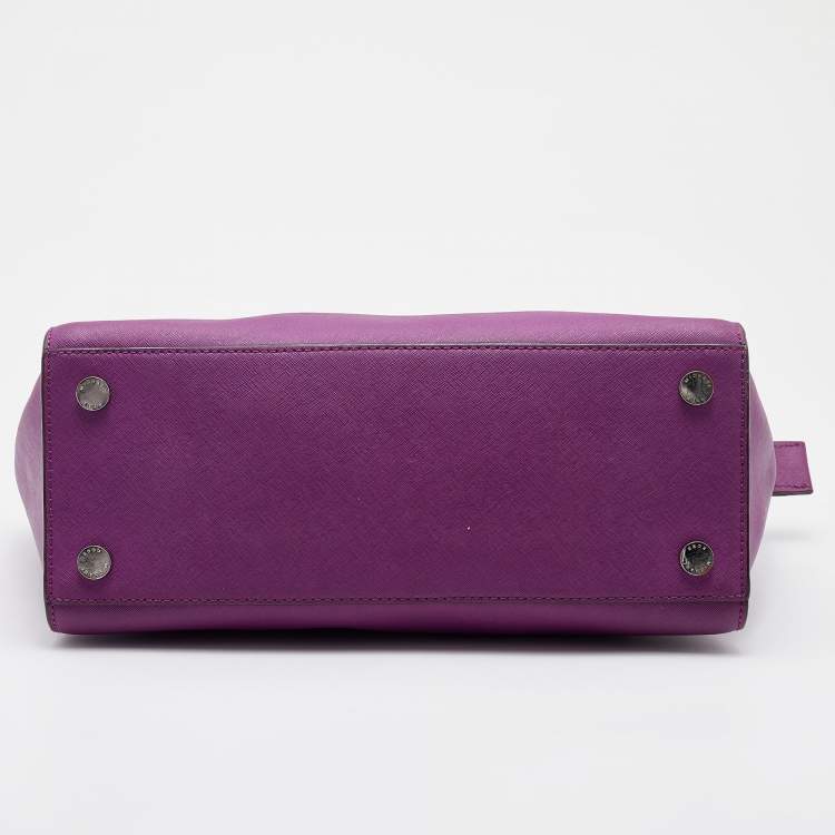 Pre Owned MICHAEL Michael Kors Fuchsia Pink Saffiano Leather Selma Satchel