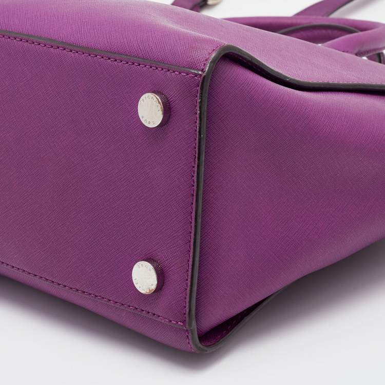 Pre Owned MICHAEL Michael Kors Fuchsia Pink Saffiano Leather Selma Satchel