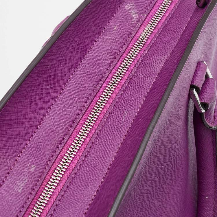 Pre Owned MICHAEL Michael Kors Fuchsia Pink Saffiano Leather Selma Satchel