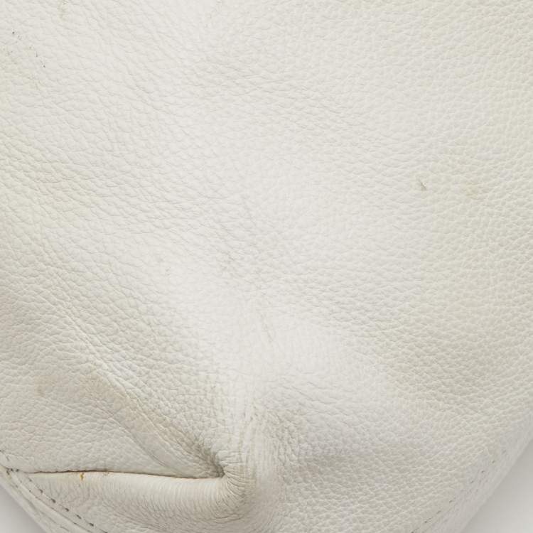 Pre Owned MICHAEL Michael Kors Off White Leather Large Camden Drawstring Shoulder Bag