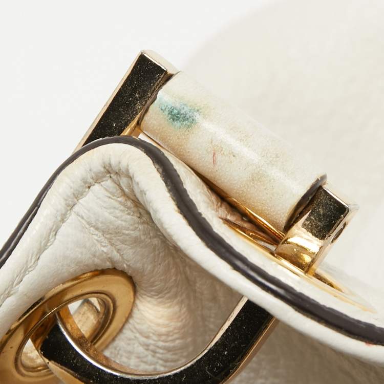 Pre Owned MICHAEL Michael Kors Off White Leather Large Camden Drawstring Shoulder Bag