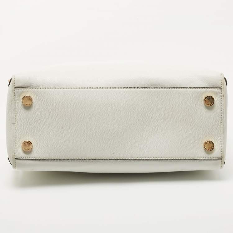 Pre Owned MICHAEL Michael Kors Off White Leather Reese Satchel