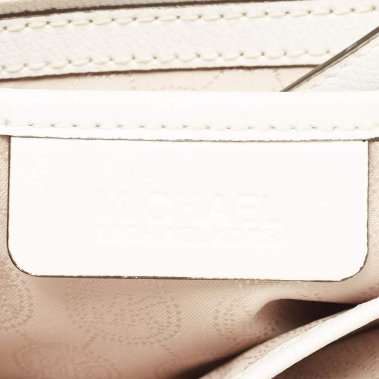 Pre Owned MICHAEL Michael Kors Off White Leather Reese Satchel