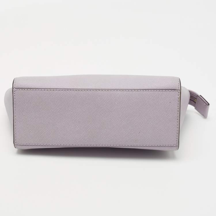 Pre Owned MICHAEL Michael Kors Lilac Leather Small Selma Crossbody Bag
