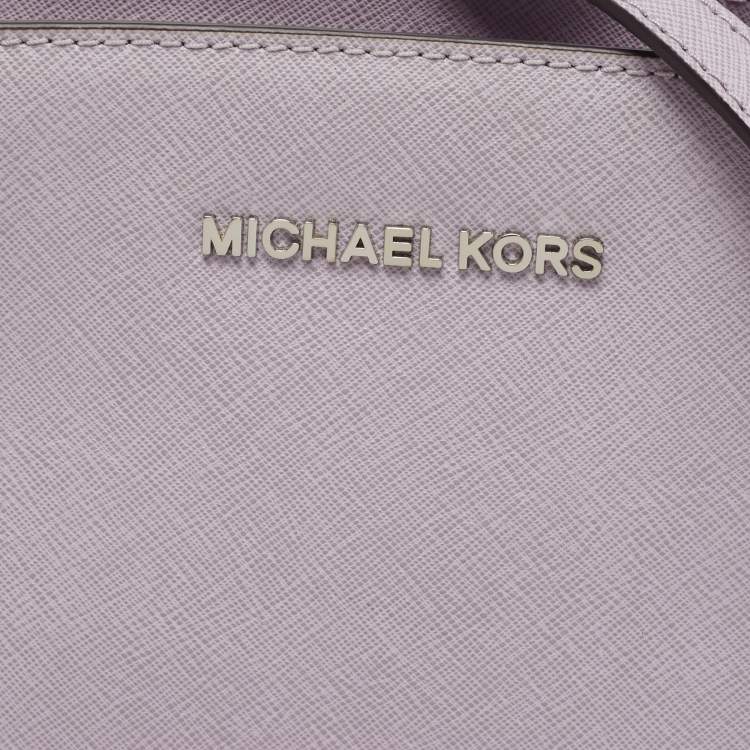 Pre Owned MICHAEL Michael Kors Lilac Leather Small Selma Crossbody Bag