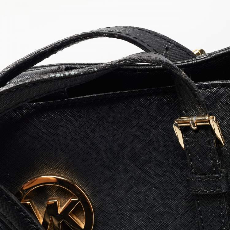 Pre Owned MICHAEL Michael Kors Black Saffiano Leather Tote