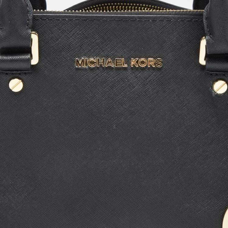 Pre Owned MICHAEL Michael Kors Black Saffiano Leather Large Sutton Tote