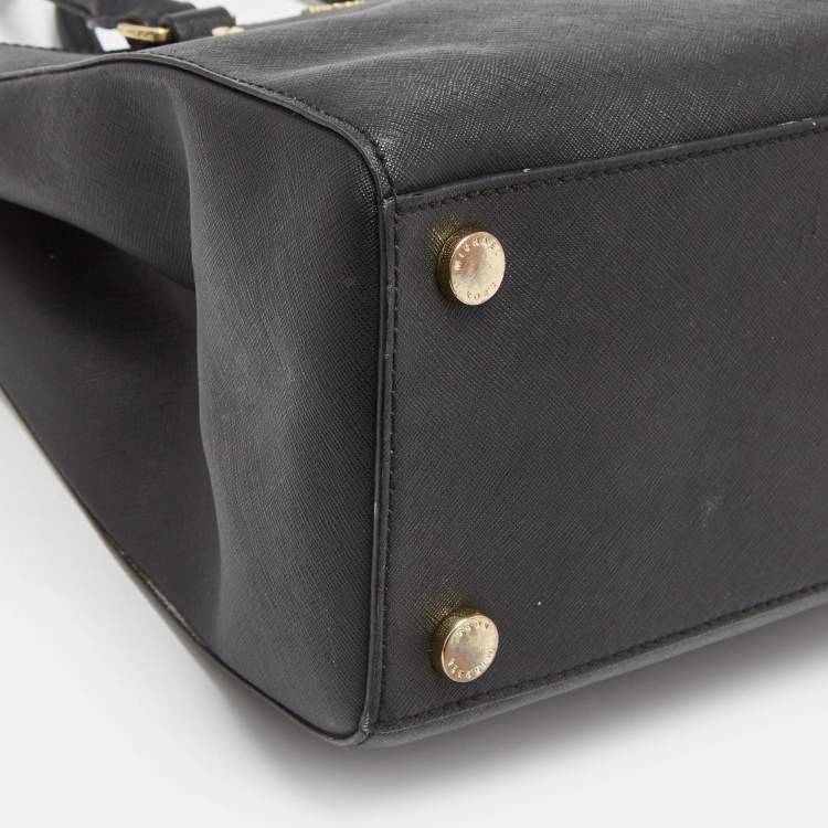 Pre Owned MICHAEL Michael Kors Black Saffiano Leather Large Sutton Tote
