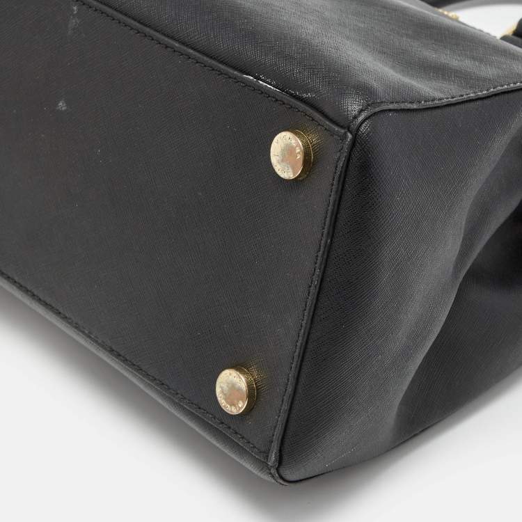 Pre Owned MICHAEL Michael Kors Black Saffiano Leather Large Sutton Tote