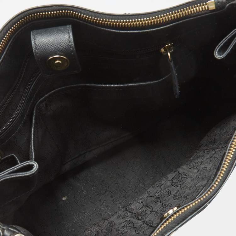 Pre Owned MICHAEL Michael Kors Black Saffiano Leather Large Sutton Tote