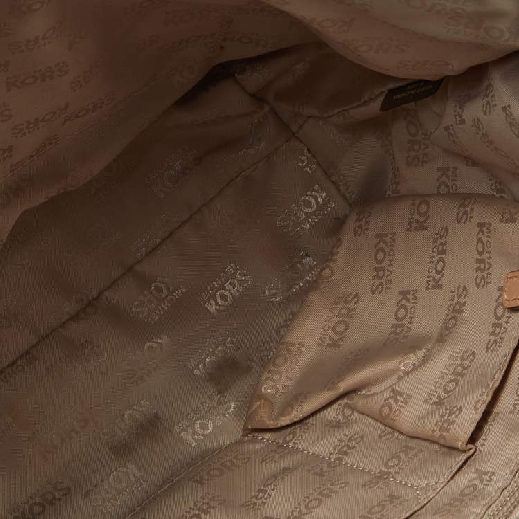 Pre Owned MICHAEL Michael Kors Brown Signature Coated Canvas Lilly Tote