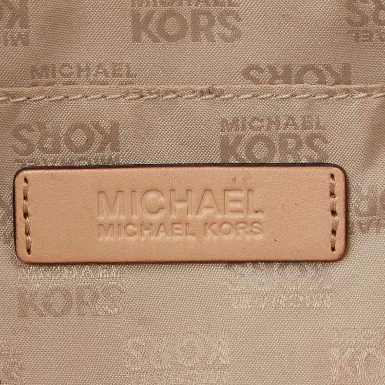 Pre Owned MICHAEL Michael Kors Brown Signature Coated Canvas Lilly Tote