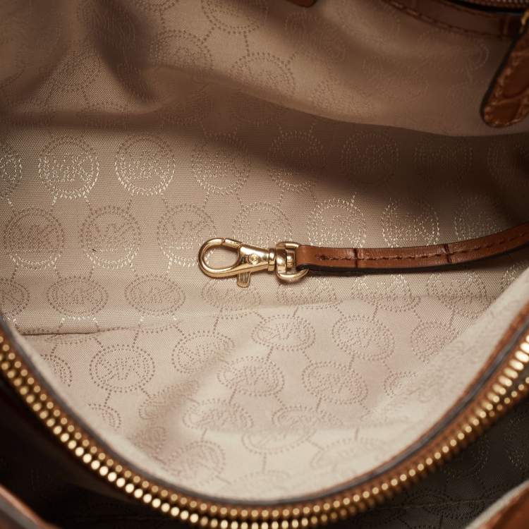 Pre Owned MICHAEL Michael Kors Brown Croc Embossed Leather Dillon Tote