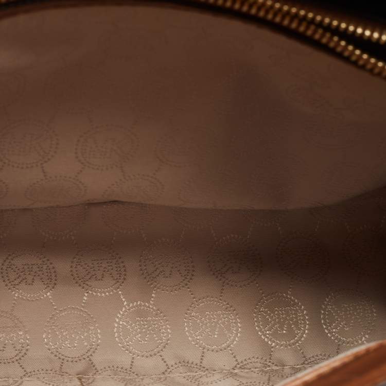 Pre Owned MICHAEL Michael Kors Brown Croc Embossed Leather Dillon Tote
