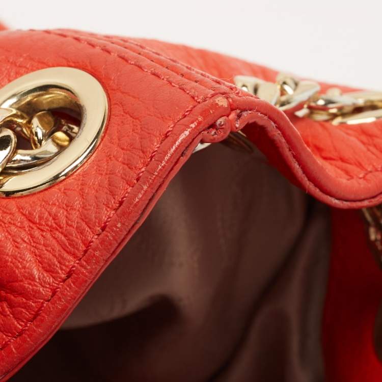 Pre Owned MICHAEL Michael Kors Red Leather Chain Tote