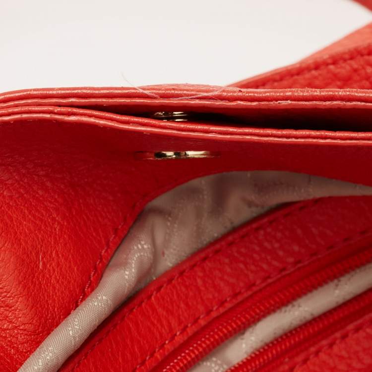Pre Owned MICHAEL Michael Kors Red Leather Chain Tote