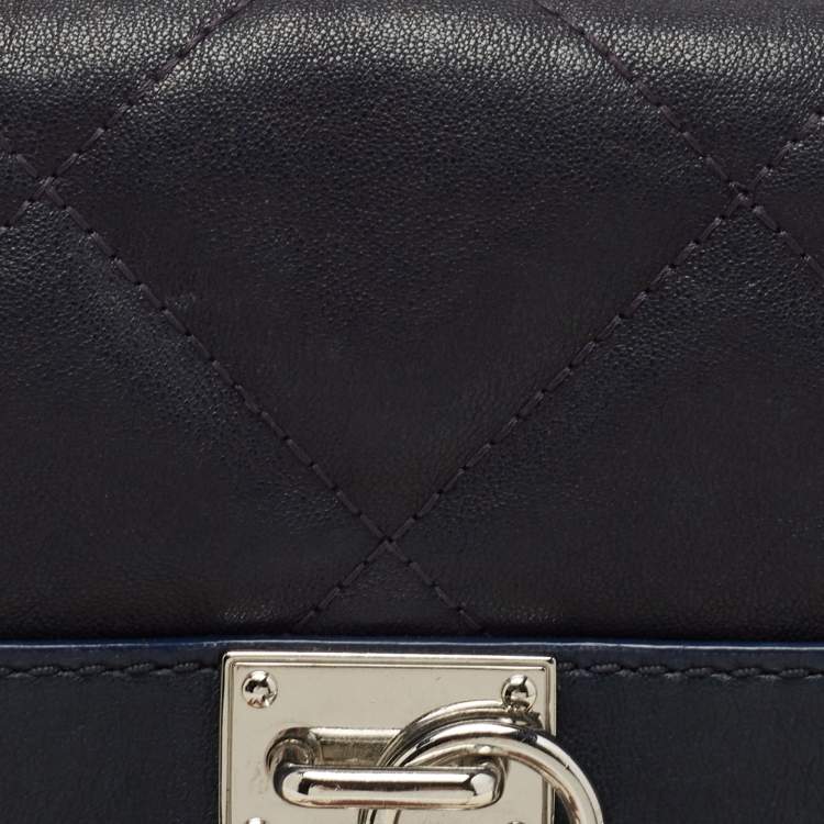 Pre Owned Michael Kors Navy Blue Quilted Leather Hamilton Chain Shoulder Bag