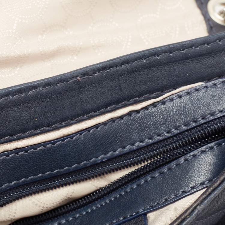 Pre Owned Michael Kors Navy Blue Quilted Leather Hamilton Chain Shoulder Bag