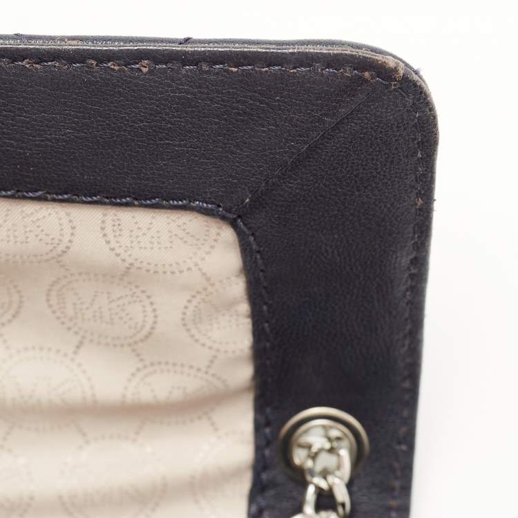 Pre Owned Michael Kors Navy Blue Quilted Leather Hamilton Chain Shoulder Bag