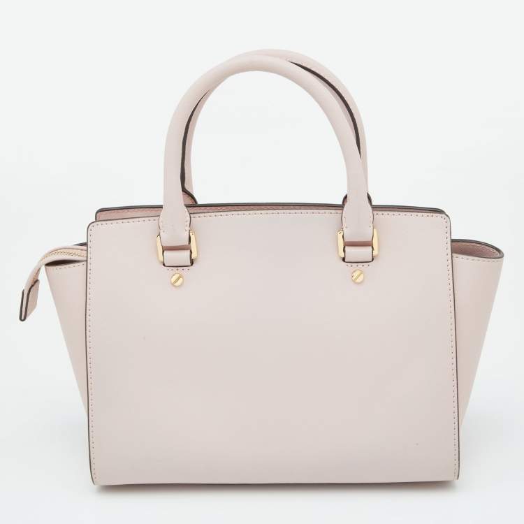 Pre Owned MICHAEL Michael Kors Blossom Pink Leather Medium Selma Satchel