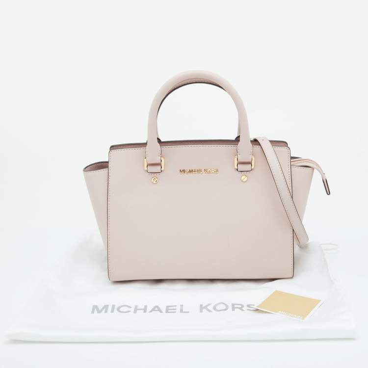 Pre Owned MICHAEL Michael Kors Blossom Pink Leather Medium Selma Satchel