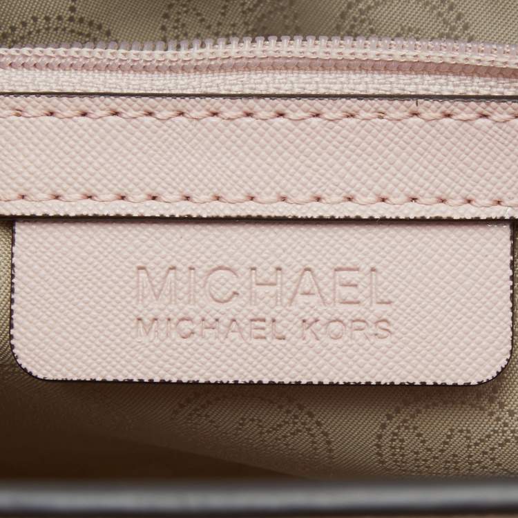 Pre Owned MICHAEL Michael Kors Blossom Pink Leather Medium Selma Satchel