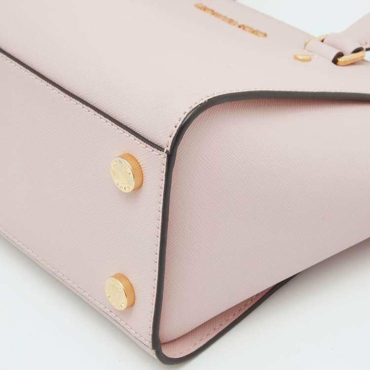 Pre Owned MICHAEL Michael Kors Blossom Pink Leather Medium Selma Satchel