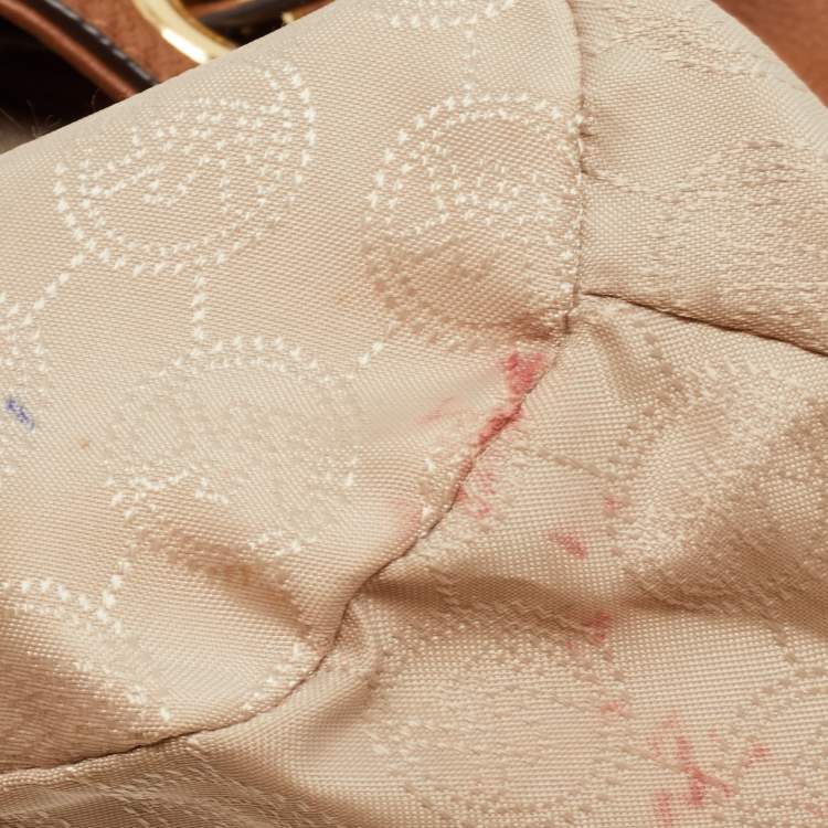 Pre Owned MICHAEL Michael Kors Tan Leather Drawstring Bucket Bag