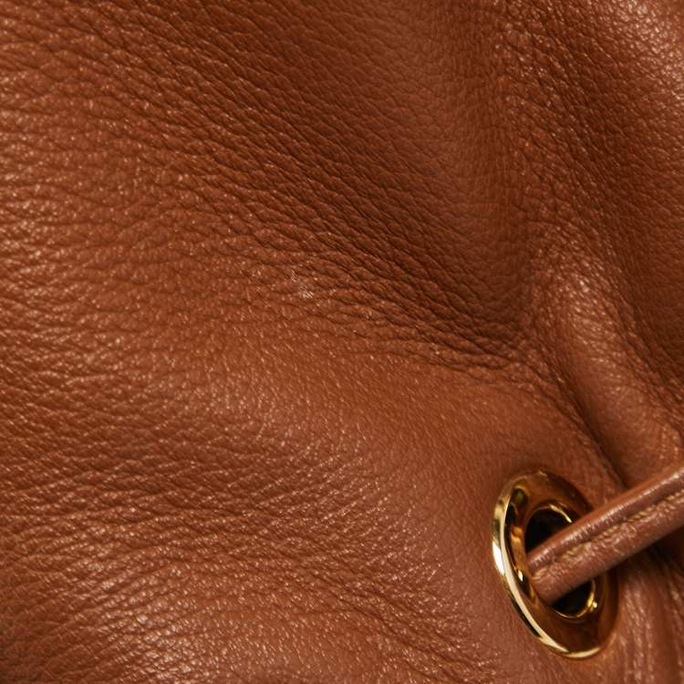 Pre Owned MICHAEL Michael Kors Brown Leather Camden Drawstring Hobo