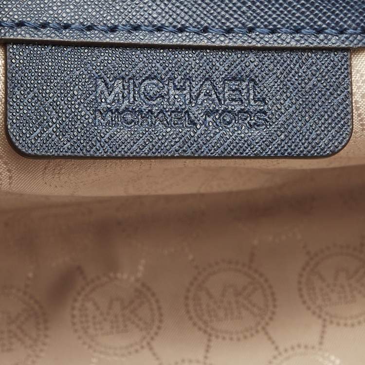 Pre Owned MICHAEL Michael Kors Dark Blue Saffiano Leather Medium Selma Satchel