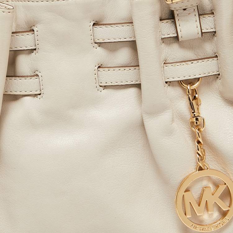 مملوكة مسبقًا MICHAEL Michael Kors Off White Leather Large Edie Shoulder Bag