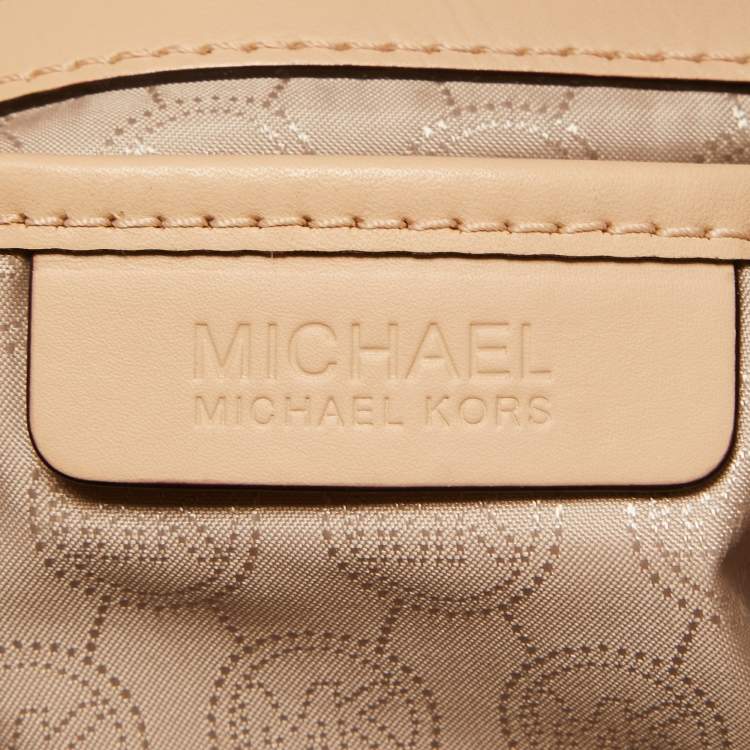 Pre Owned MICHAEL Michael Kors Brown Signature Coated Canvas and Leather Jet Set Tote
