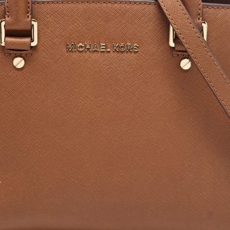 Pre Owned MICHAEL Michael Kors Brown Leather Medium Selma Satchel