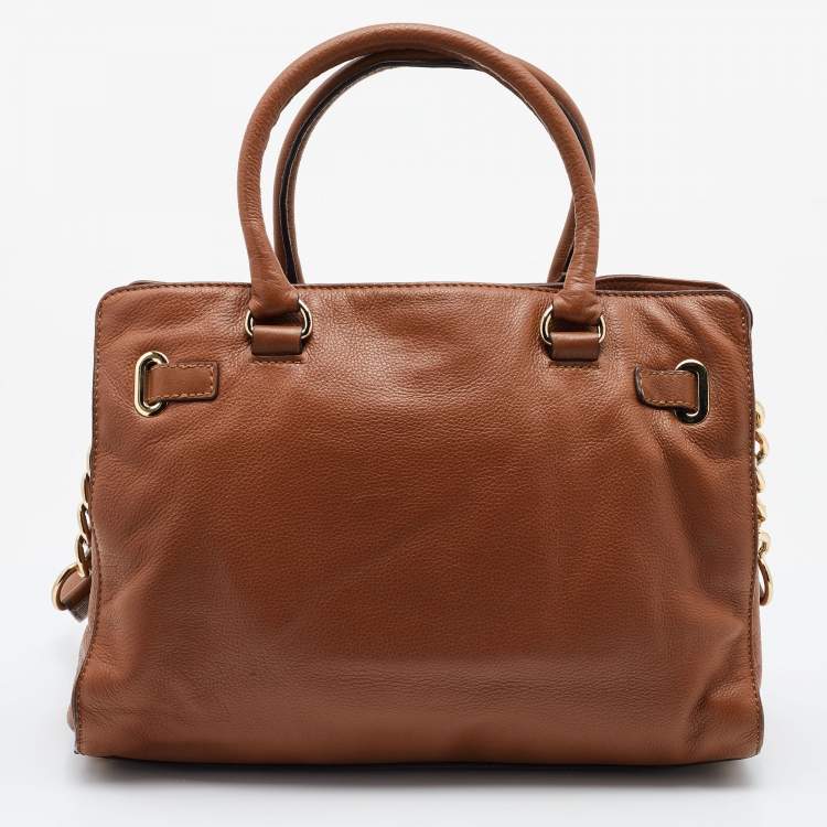 Pre Owned MICHAEL Michael Kors Brown Leather Hamilton Tote