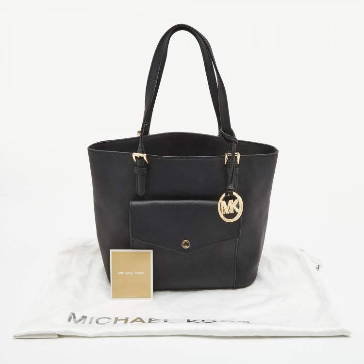 Pre Owned  MICHAEL Michael Kors Black Saffiano Leather Reise Handtassche Tote